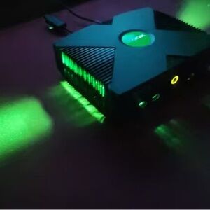 Xbox Black and Green Gaming Console
